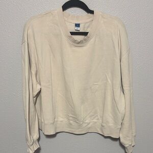 Old Navy Off-White Crewneck Sweatshirt